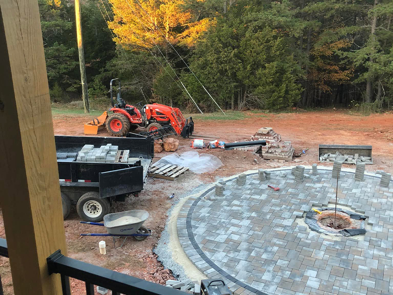 hardscaping services central virginia smith mountain lake fire pit pavers quality lawn connections